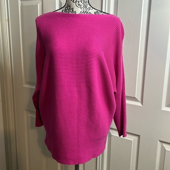 Vince Camuto Bright Pink Dolman Sleeve Loose Sweater M - Picture 1 of 5